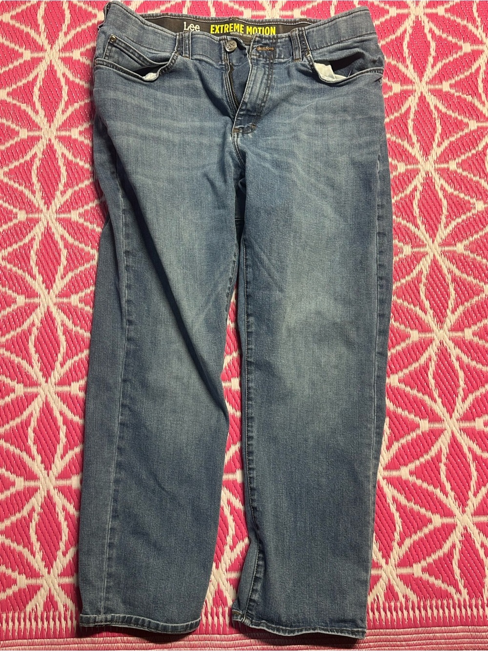 Lee Extreme Motion Athletic Fit Tapered Jeans Men's 36x30 Light Blue Stretch